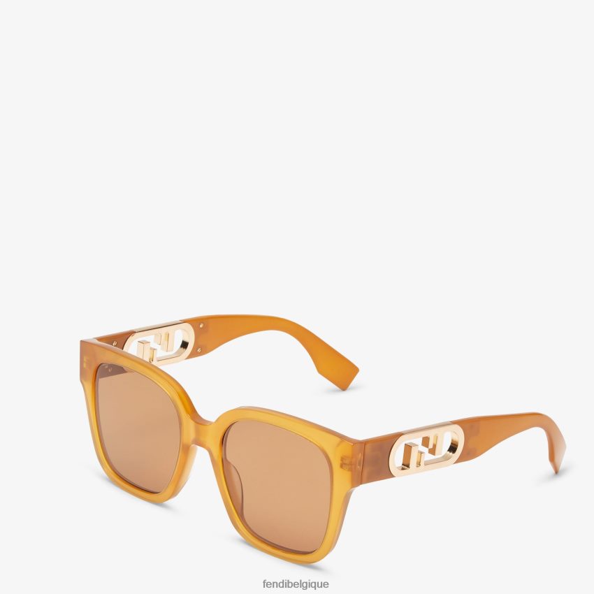 accessoires Fendi lunettes de soleil en acétate caramel transparent brun femmes 8X8J2J158 Fendi Belgique