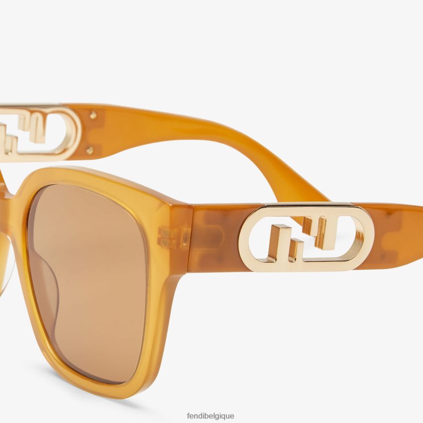 accessoires Fendi lunettes de soleil en acétate caramel transparent brun femmes 8X8J2J158 Fendi Belgique