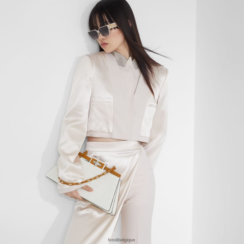 accessoires Fendi lunettes de soleil en acétate crème mode femmes 8X8J2J154 Fendi Sac