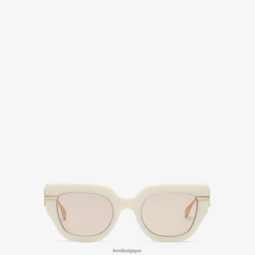 accessoires Fendi lunettes de soleil en acétate crème mode femmes 8X8J2J250 Fendi Sac