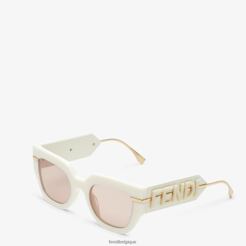 accessoires Fendi lunettes de soleil en acétate crème mode femmes 8X8J2J250 Fendi Sac