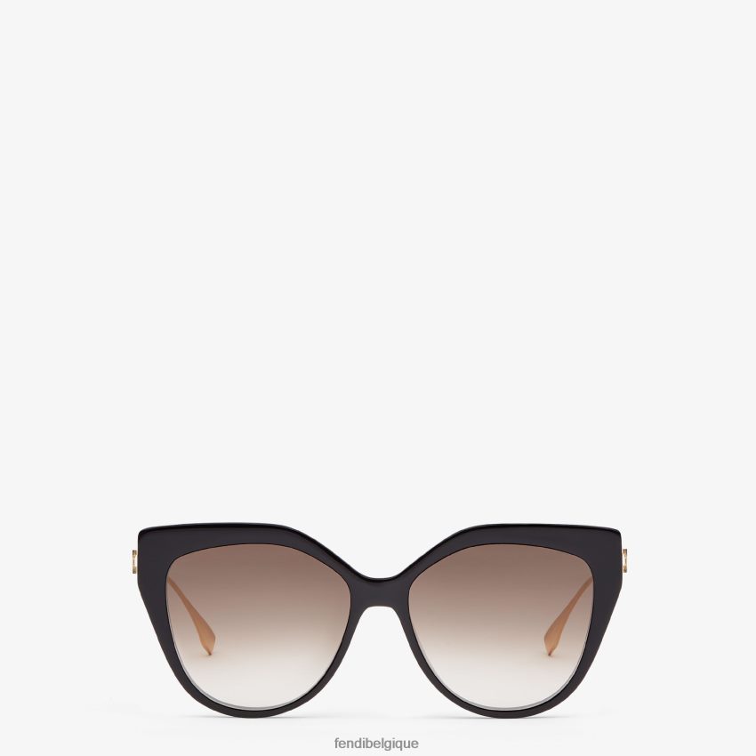 accessoires Fendi lunettes de soleil en acétate et en métal noir femmes 8X8J2J372 Fendi Lunette De Soleil