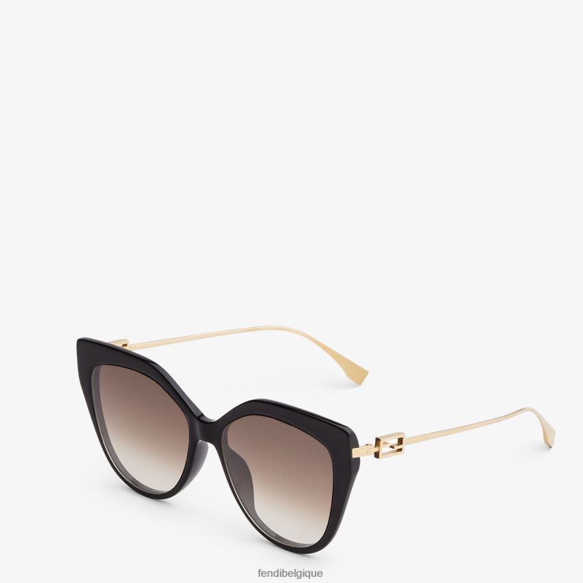 accessoires Fendi lunettes de soleil en acétate et en métal noir femmes 8X8J2J372 Fendi Lunette De Soleil