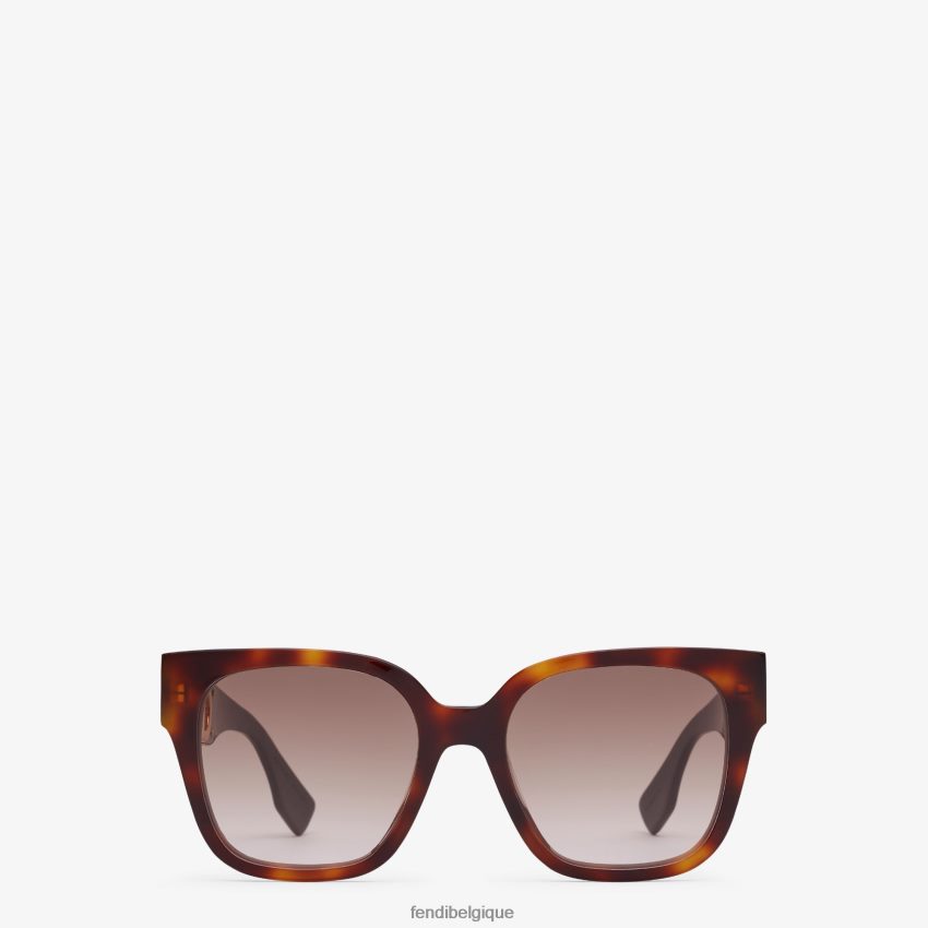 accessoires Fendi lunettes de soleil en acétate havane brun femmes 8X8J2J325 Fendi Sac