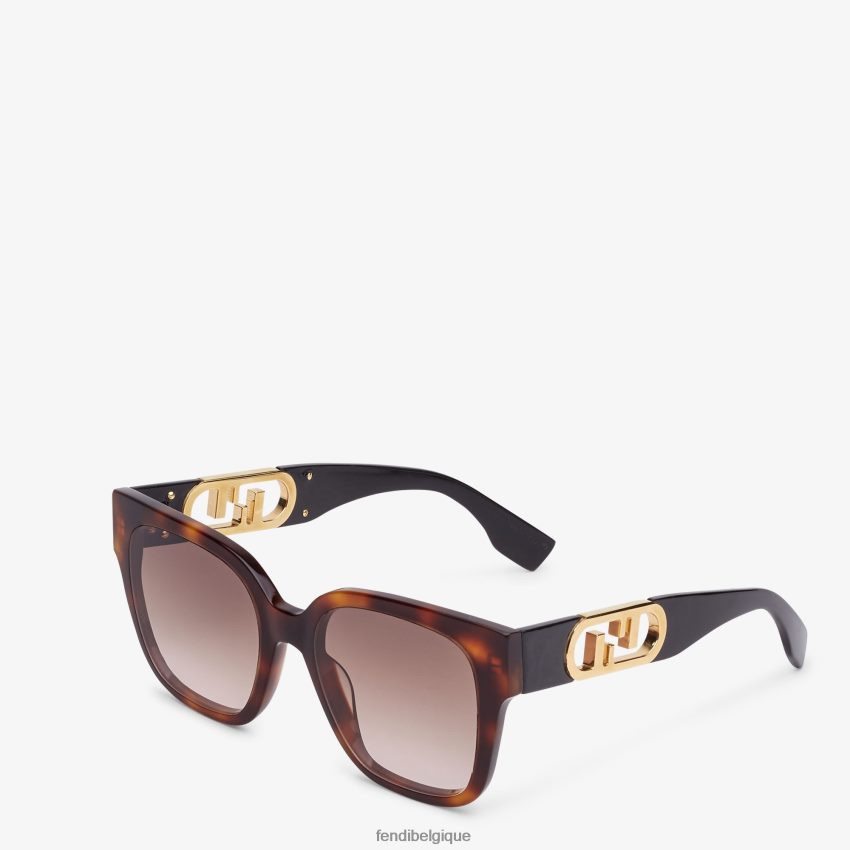 accessoires Fendi lunettes de soleil en acétate havane brun femmes 8X8J2J325 Fendi Sac