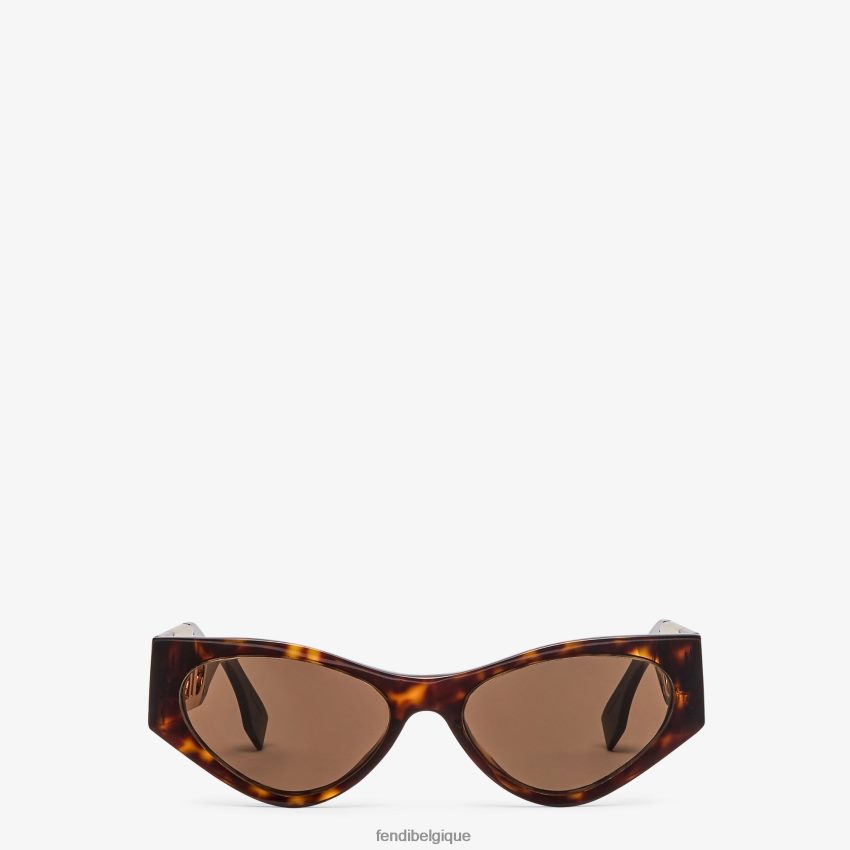 accessoires Fendi lunettes de soleil en acétate havane mode femmes 8X8J2J354 Fendi Lunette De Soleil