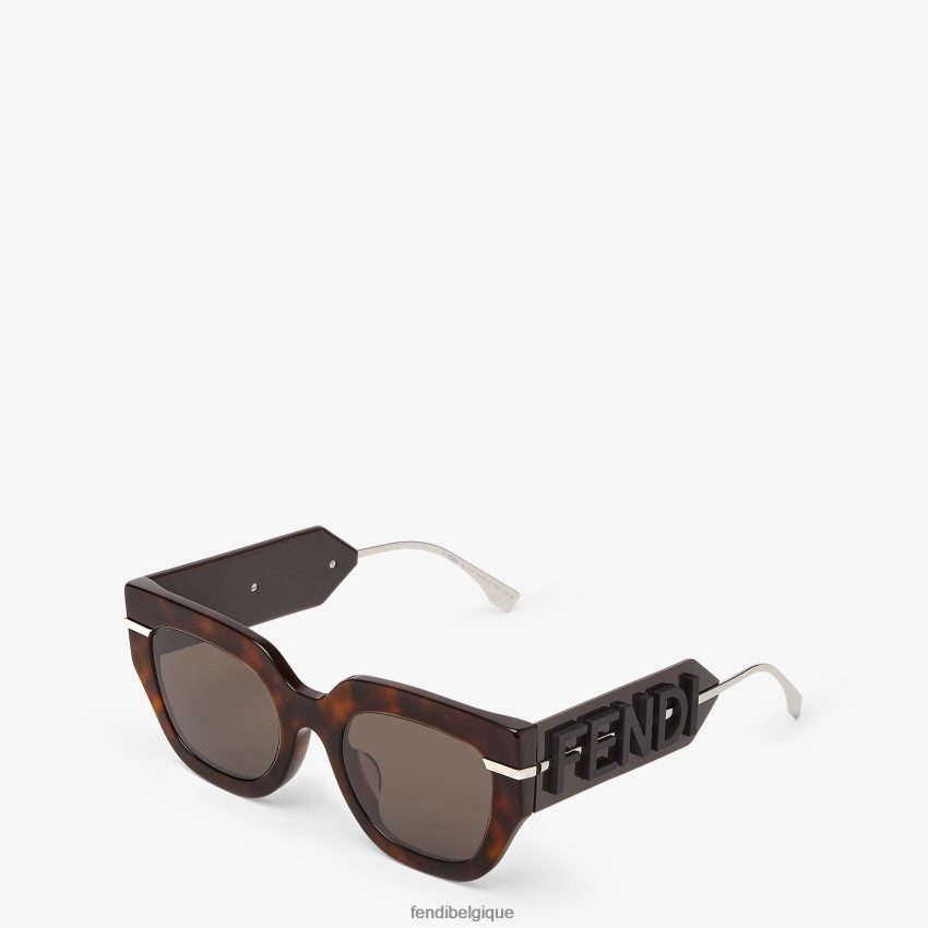 accessoires Fendi lunettes de soleil en acétate havane mode femmes 8X8J2J488 Fendi Belgique