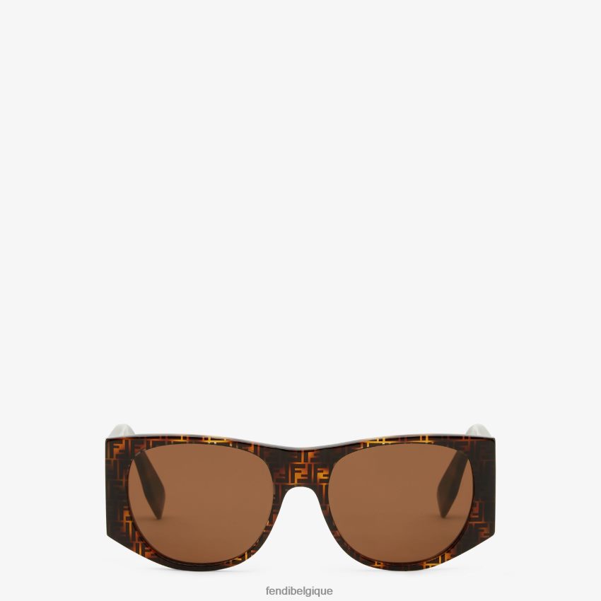 accessoires Fendi lunettes de soleil en acétate havane noir femmes 8X8J2J2 Fendi Belgique