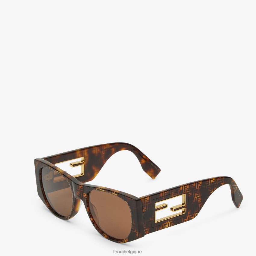 accessoires Fendi lunettes de soleil en acétate havane noir femmes 8X8J2J2 Fendi Belgique
