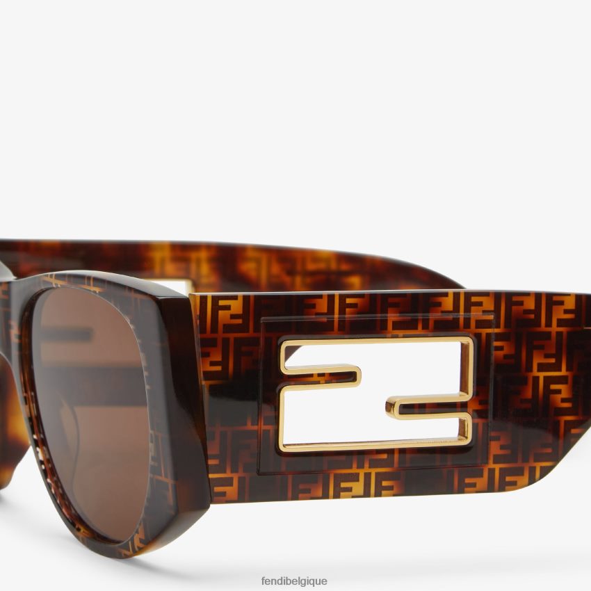 accessoires Fendi lunettes de soleil en acétate havane noir femmes 8X8J2J2 Fendi Belgique