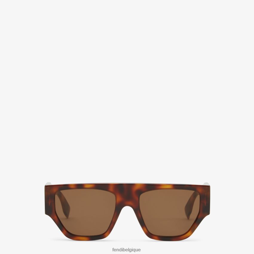 accessoires Fendi lunettes de soleil en acétate havane noir femmes 8X8J2J34 Fendi Sac