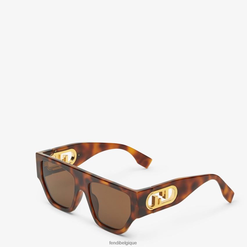 accessoires Fendi lunettes de soleil en acétate havane noir femmes 8X8J2J34 Fendi Sac