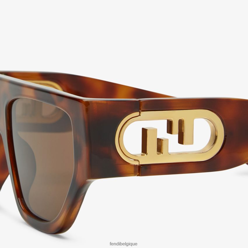 accessoires Fendi lunettes de soleil en acétate havane noir femmes 8X8J2J34 Fendi Sac