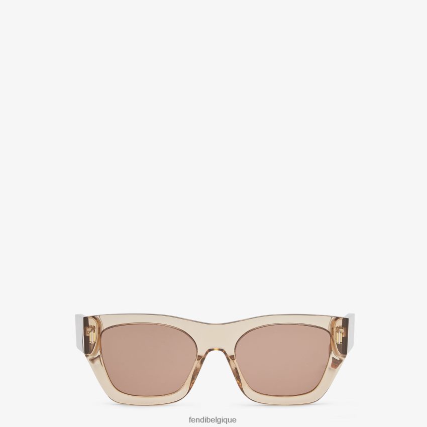 accessoires Fendi lunettes de soleil en acétate roma beige femmes 8X8J2J141 Fendi Lunette De Soleil