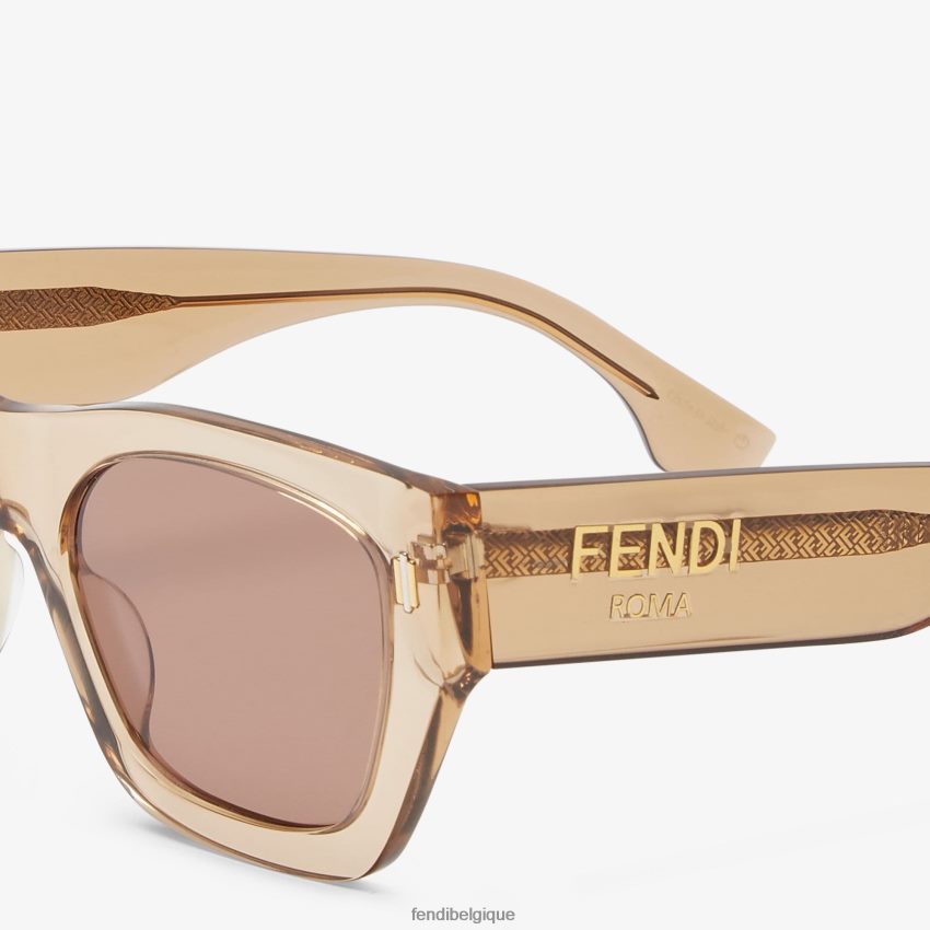 accessoires Fendi lunettes de soleil en acétate roma beige femmes 8X8J2J141 Fendi Lunette De Soleil