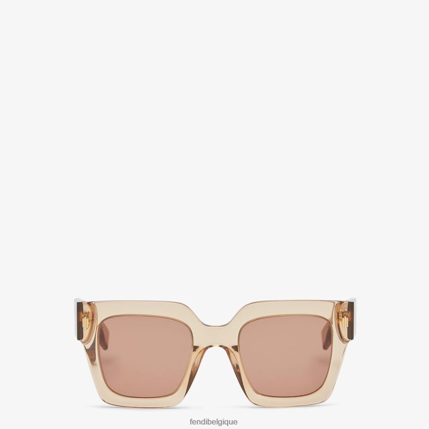 accessoires Fendi lunettes de soleil en acétate roma beige femmes 8X8J2J147 Fendi Lunette De Soleil