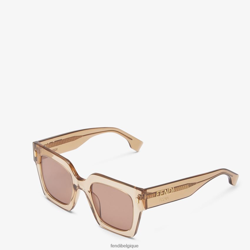 accessoires Fendi lunettes de soleil en acétate roma beige femmes 8X8J2J147 Fendi Lunette De Soleil