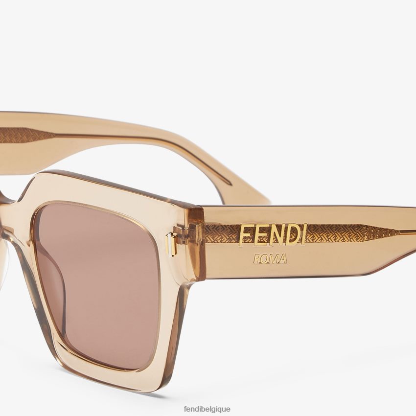 accessoires Fendi lunettes de soleil en acétate roma beige femmes 8X8J2J147 Fendi Lunette De Soleil