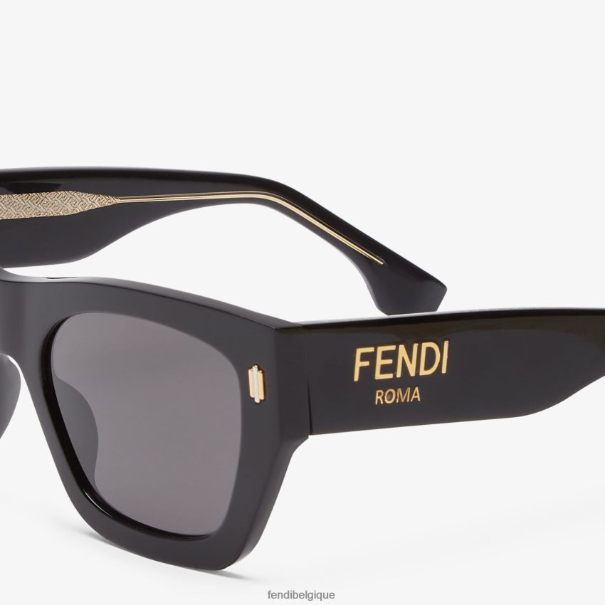 accessoires Fendi lunettes de soleil en acétate roma noir femmes 8X8J2J96 Fendi Lunette De Soleil