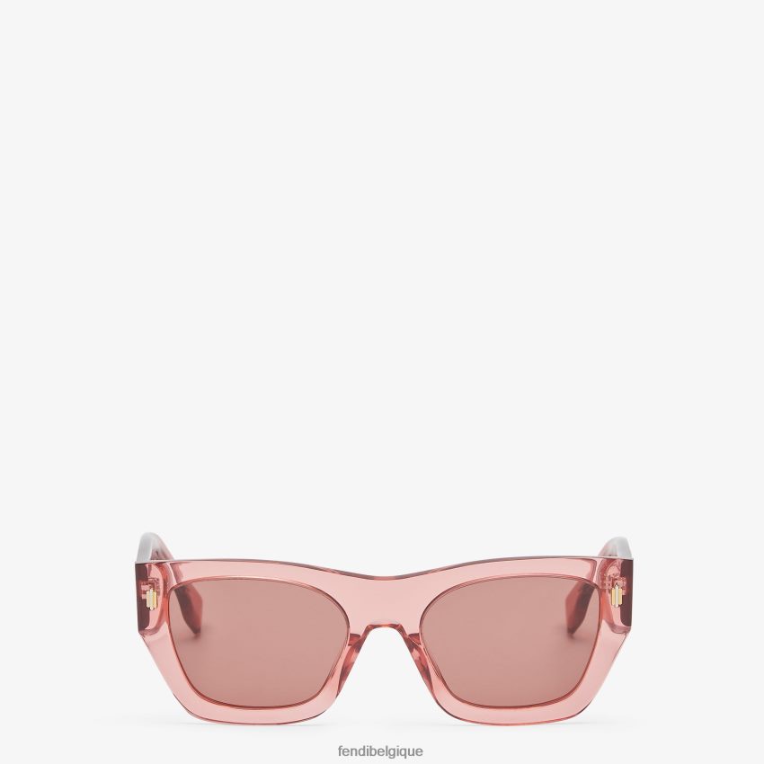 accessoires Fendi lunettes de soleil en acétate roma rose femmes 8X8J2J142 Fendi Sac
