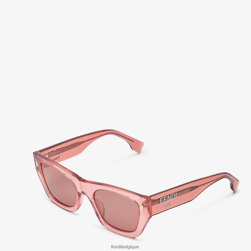 accessoires Fendi lunettes de soleil en acétate roma rose femmes 8X8J2J142 Fendi Sac