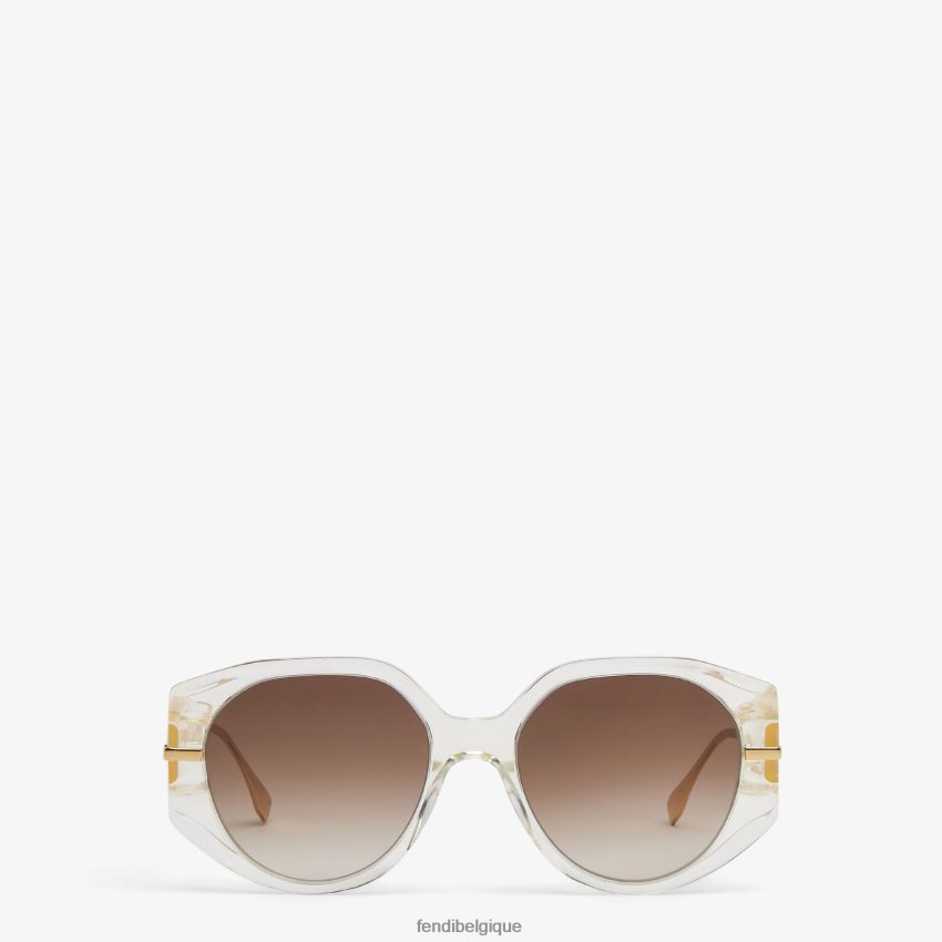 accessoires Fendi lunettes de soleil en acétate transparent blanc femmes 8X8J2J266 Fendi Belgique
