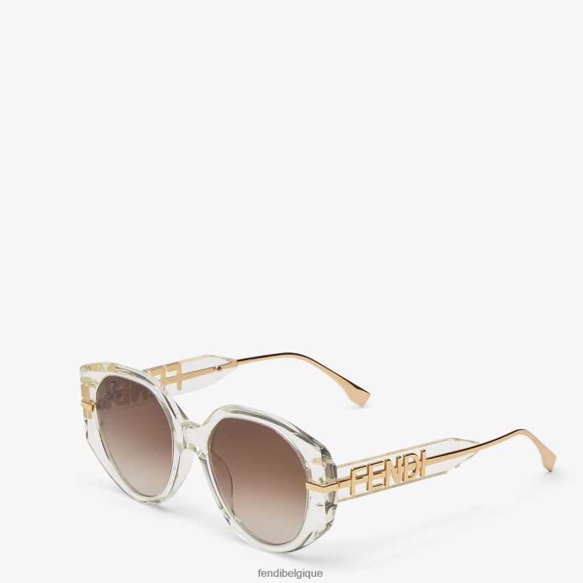 accessoires Fendi lunettes de soleil en acétate transparent blanc femmes 8X8J2J266 Fendi Belgique