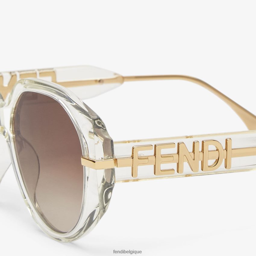 accessoires Fendi lunettes de soleil en acétate transparent blanc femmes 8X8J2J266 Fendi Belgique