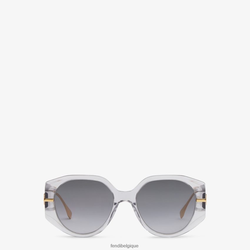 accessoires Fendi lunettes de soleil en acétate transparent gris femmes 8X8J2J271 Fendi Sac