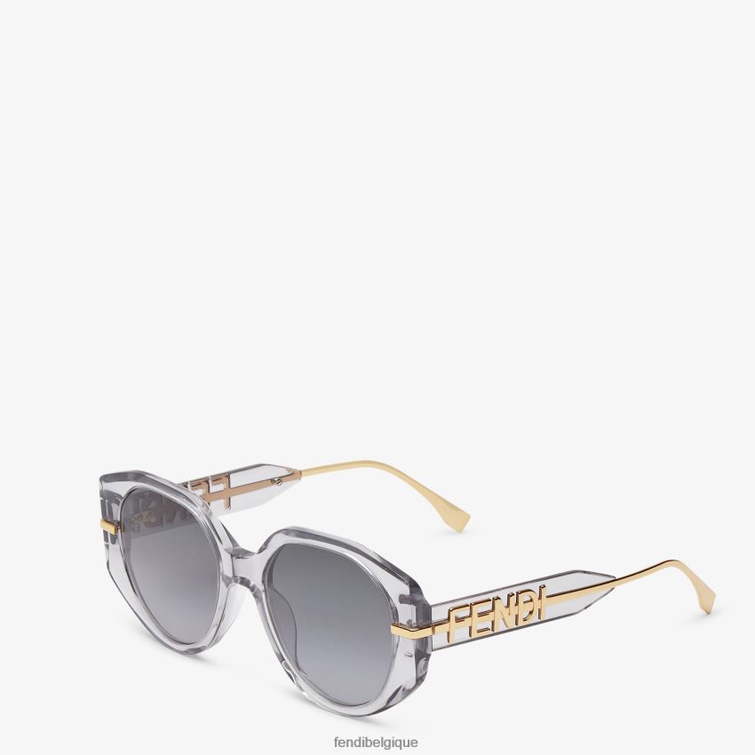 accessoires Fendi lunettes de soleil en acétate transparent gris femmes 8X8J2J271 Fendi Sac
