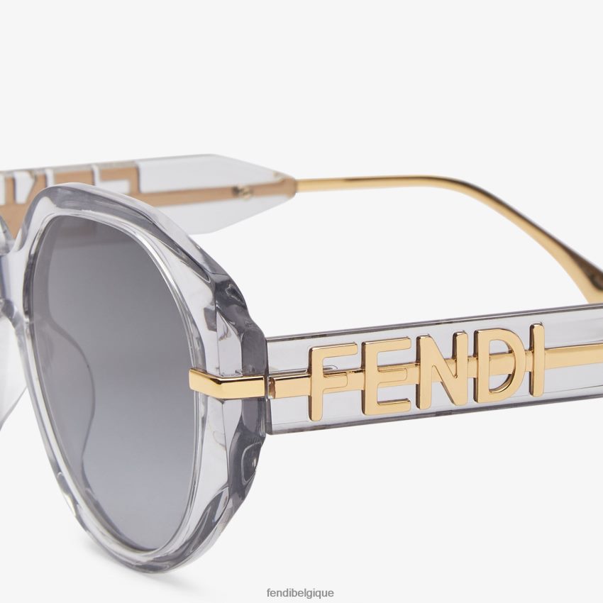 accessoires Fendi lunettes de soleil en acétate transparent gris femmes 8X8J2J271 Fendi Sac