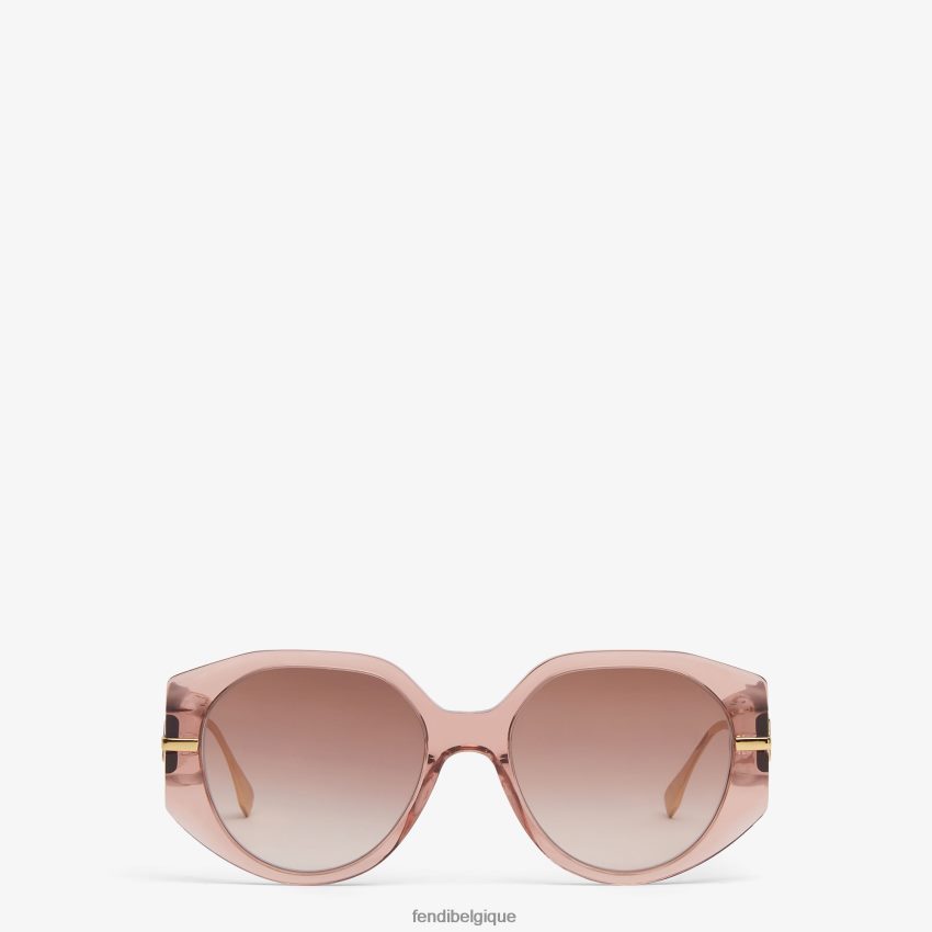 accessoires Fendi lunettes de soleil en acétate transparent rose femmes 8X8J2J276 Fendi Lunette De Soleil