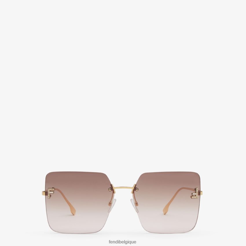 accessoires Fendi lunettes de soleil en métal avec verres dégradés bicolores multicolore femmes 8X8J2J282 Fendi Lunette De Soleil