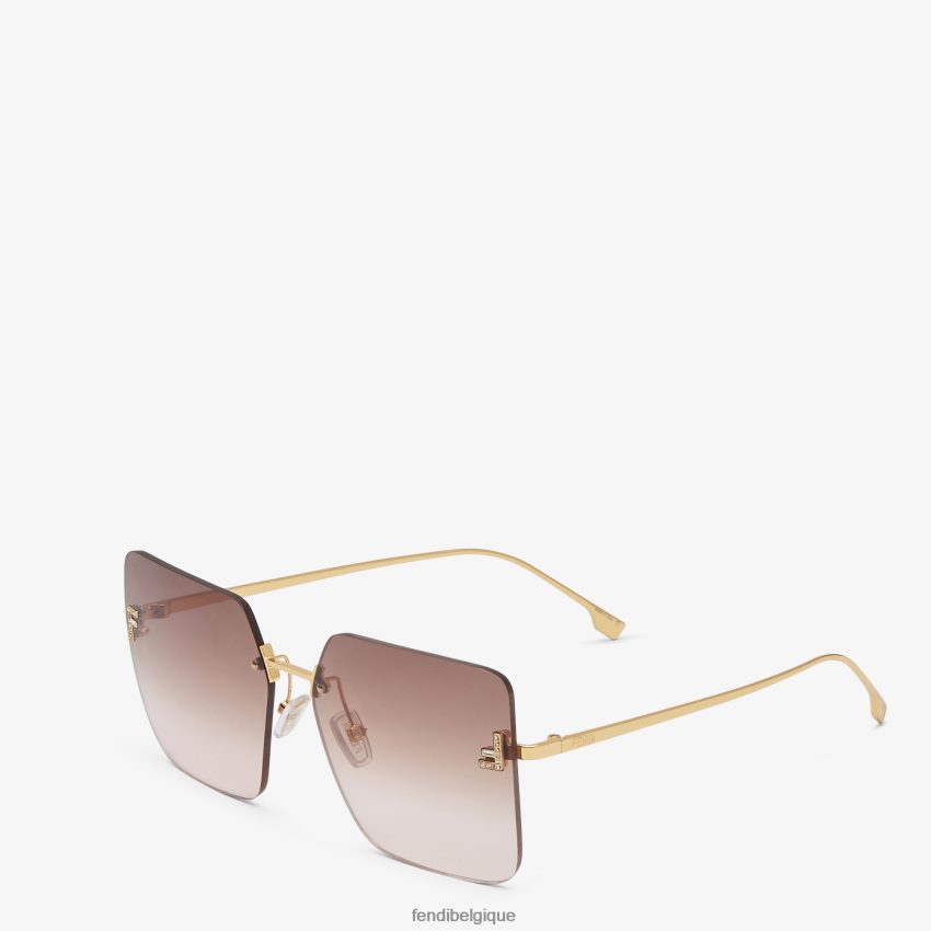 accessoires Fendi lunettes de soleil en métal avec verres dégradés bicolores multicolore femmes 8X8J2J282 Fendi Lunette De Soleil