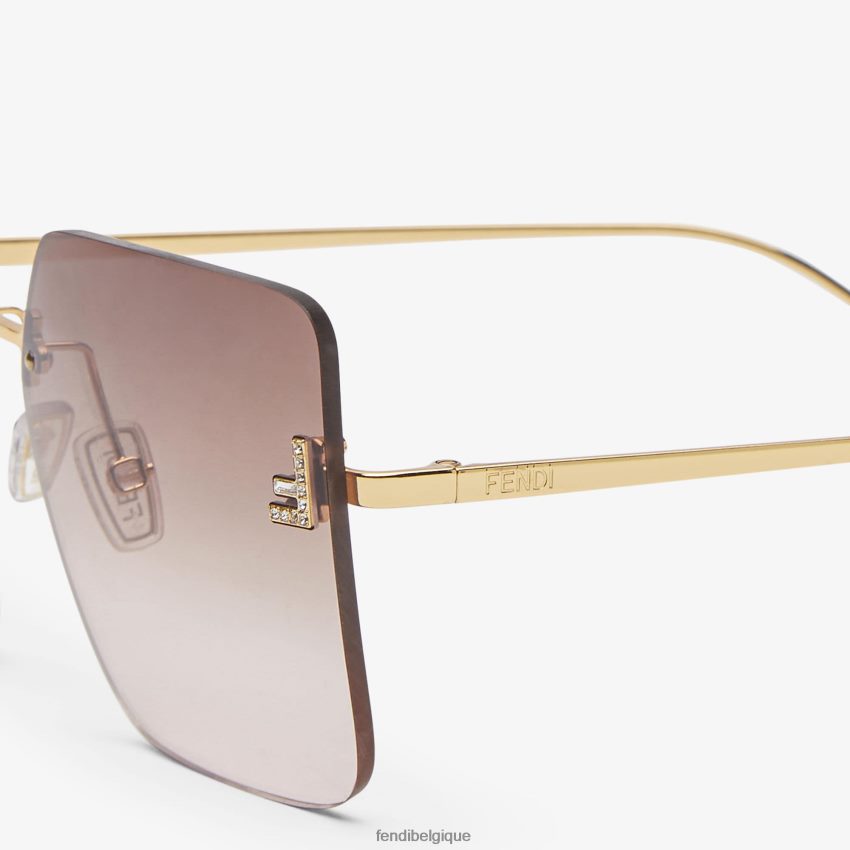 accessoires Fendi lunettes de soleil en métal avec verres dégradés bicolores multicolore femmes 8X8J2J282 Fendi Lunette De Soleil