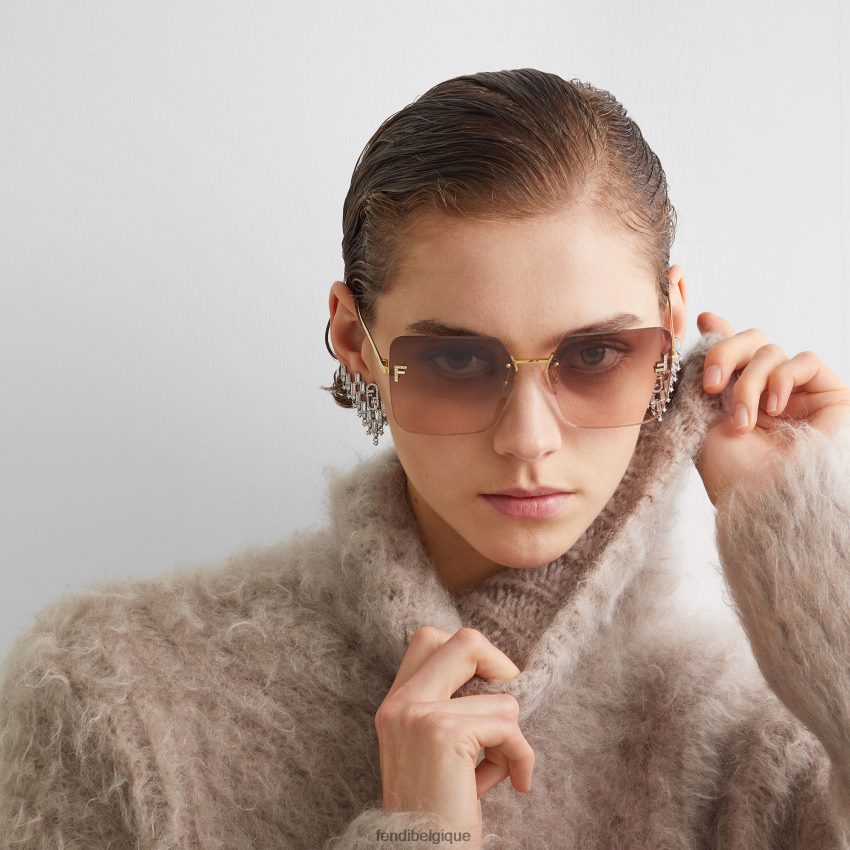 accessoires Fendi lunettes de soleil en métal avec verres dégradés bicolores multicolore femmes 8X8J2J282 Fendi Lunette De Soleil