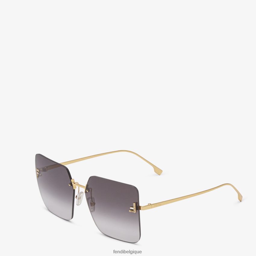 accessoires Fendi lunettes de soleil en métal avec verres dégradés or femmes 8X8J2J280 Fendi Sac