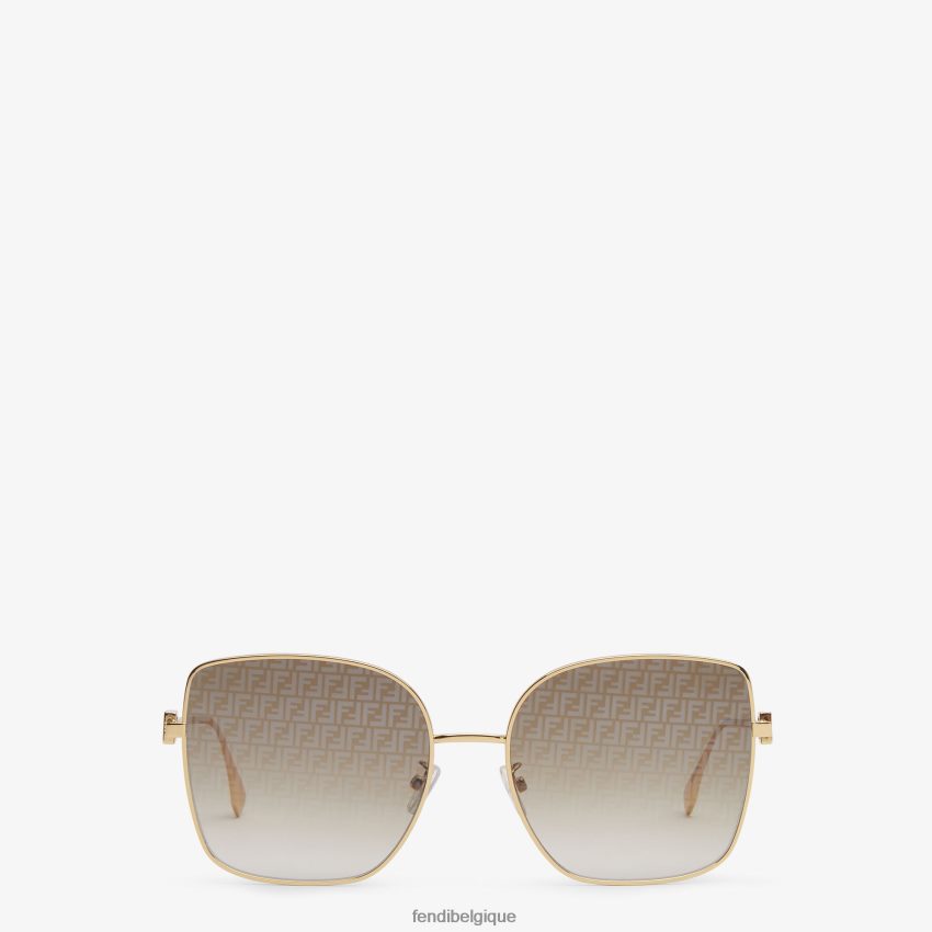accessoires Fendi lunettes de soleil en métal avec verres à micro logo ff or femmes 8X8J2J291 Fendi Lunette De Soleil