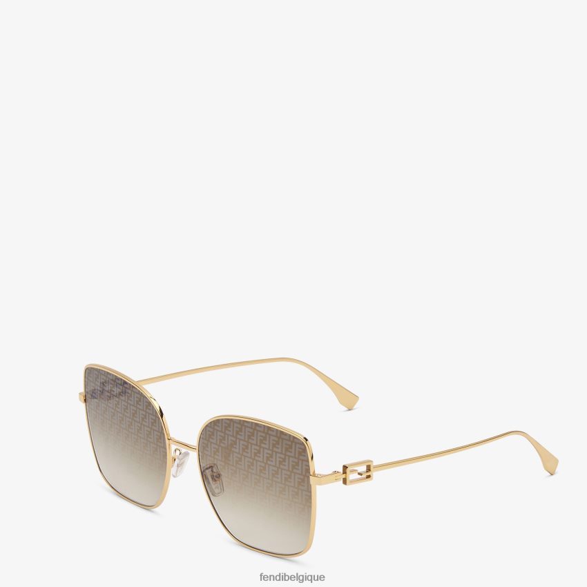 accessoires Fendi lunettes de soleil en métal avec verres à micro logo ff or femmes 8X8J2J291 Fendi Lunette De Soleil
