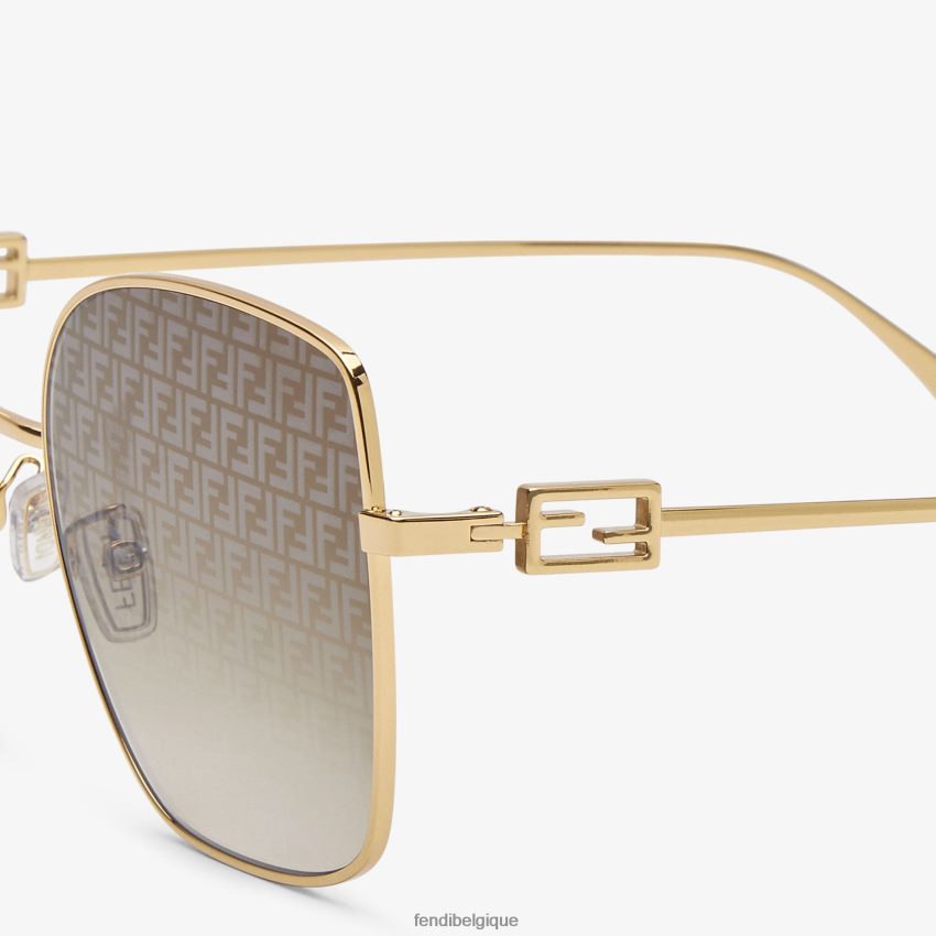 accessoires Fendi lunettes de soleil en métal avec verres à micro logo ff or femmes 8X8J2J291 Fendi Lunette De Soleil