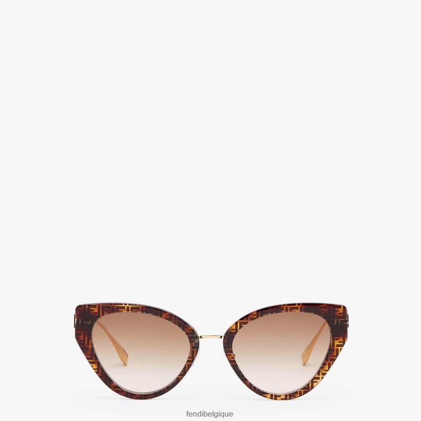 accessoires Fendi lunettes de soleil ff havana en acétate et en métal mode femmes 8X8J2J368 Fendi Belgique
