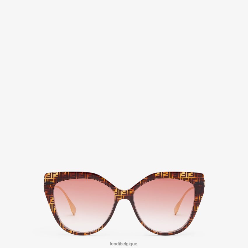 accessoires Fendi lunettes de soleil ff havana en acétate et en métal mode femmes 8X8J2J370 Fendi Sac
