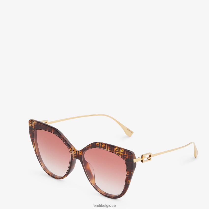 accessoires Fendi lunettes de soleil ff havana en acétate et en métal mode femmes 8X8J2J370 Fendi Sac