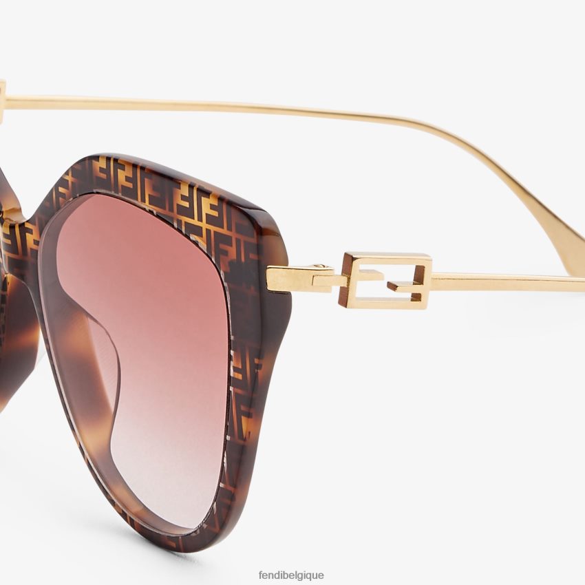 accessoires Fendi lunettes de soleil ff havana en acétate et en métal mode femmes 8X8J2J370 Fendi Sac