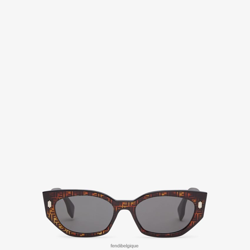 accessoires Fendi lunettes de soleil ff havane et acétate noir femmes 8X8J2J369 Fendi Lunette De Soleil