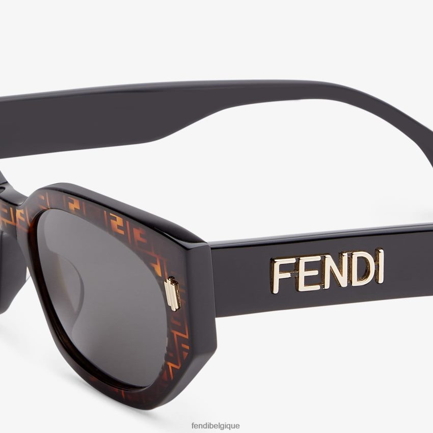 accessoires Fendi lunettes de soleil ff havane et acétate noir femmes 8X8J2J369 Fendi Lunette De Soleil