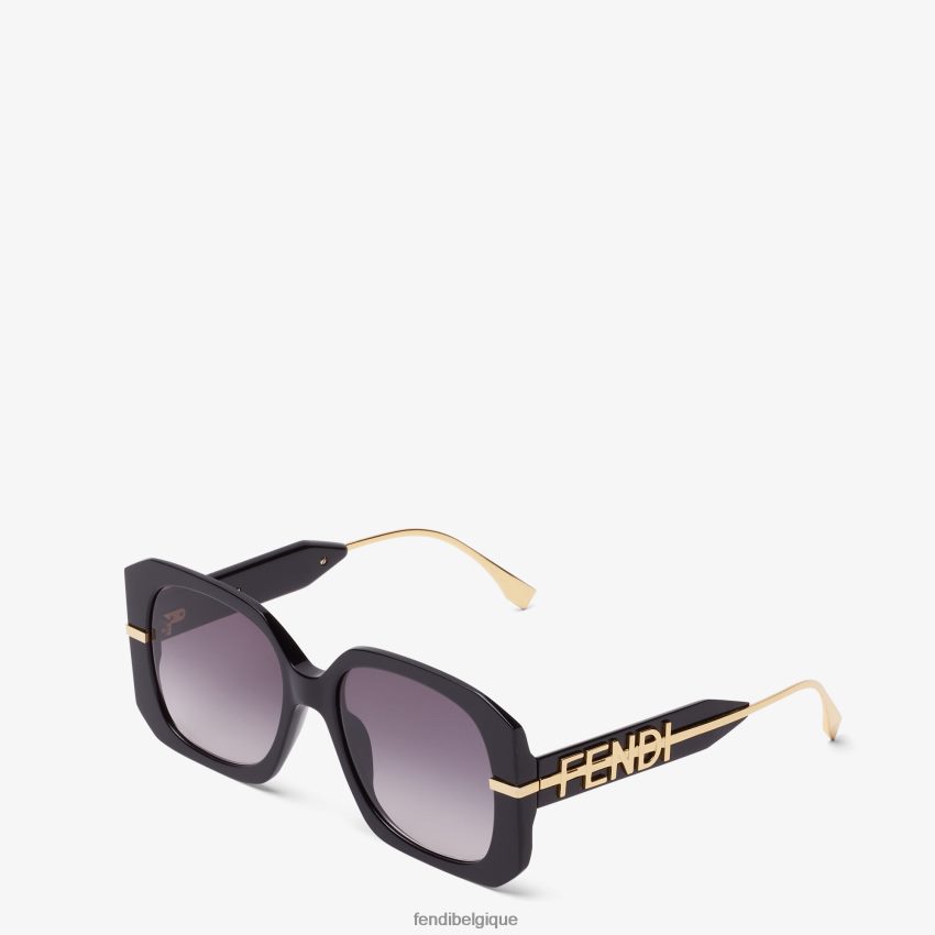 accessoires Fendi lunettes de soleil graphiques en acétate noir femmes 8X8J2J310 Fendi Sac