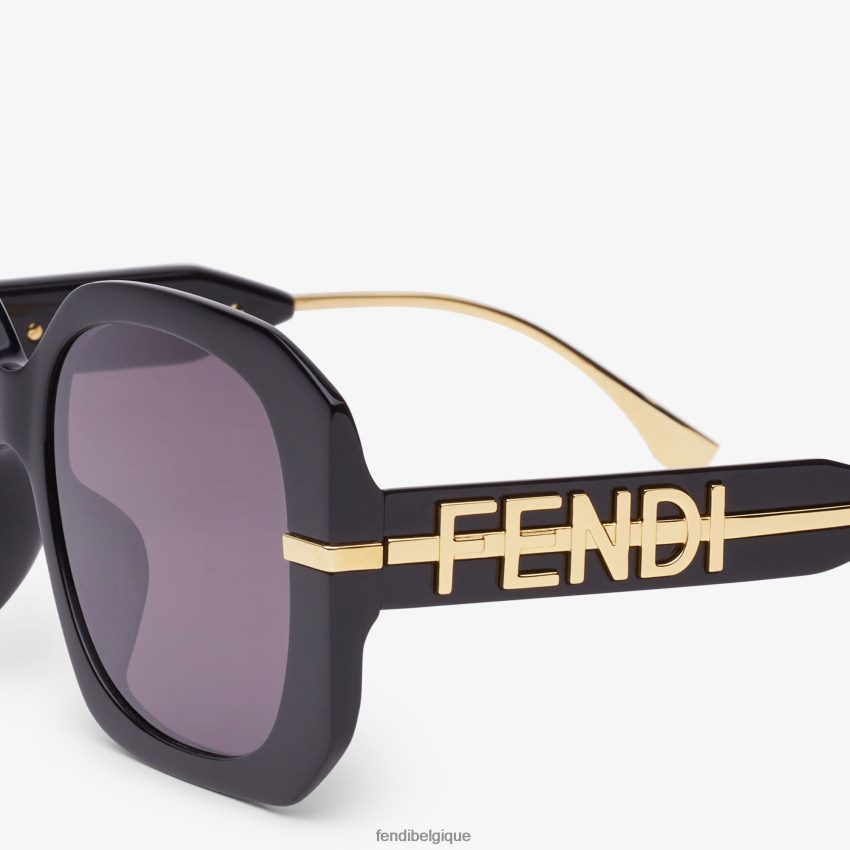 accessoires Fendi lunettes de soleil graphiques en acétate noir femmes 8X8J2J310 Fendi Sac