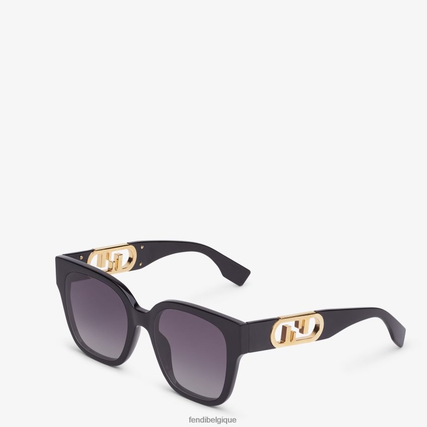 accessoires Fendi lunettes de soleil o\'lock en acétate noir femmes 8X8J2J315 Fendi Lunette De Soleil