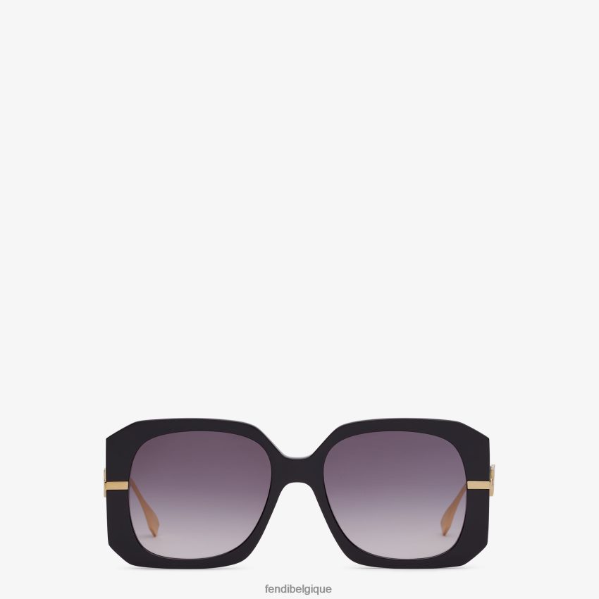 accessoires Fendi lunettes de soleil à pont bas en acétate noir femmes 8X8J2J322 Fendi Sac